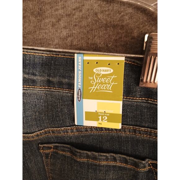 Old Navy Sweetheart Bootcut Med-Dark Bootcut Mid-rise Jeans Women’s 12 Long - Picture 6 of 11